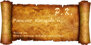 Panczer Katapán névjegykártya